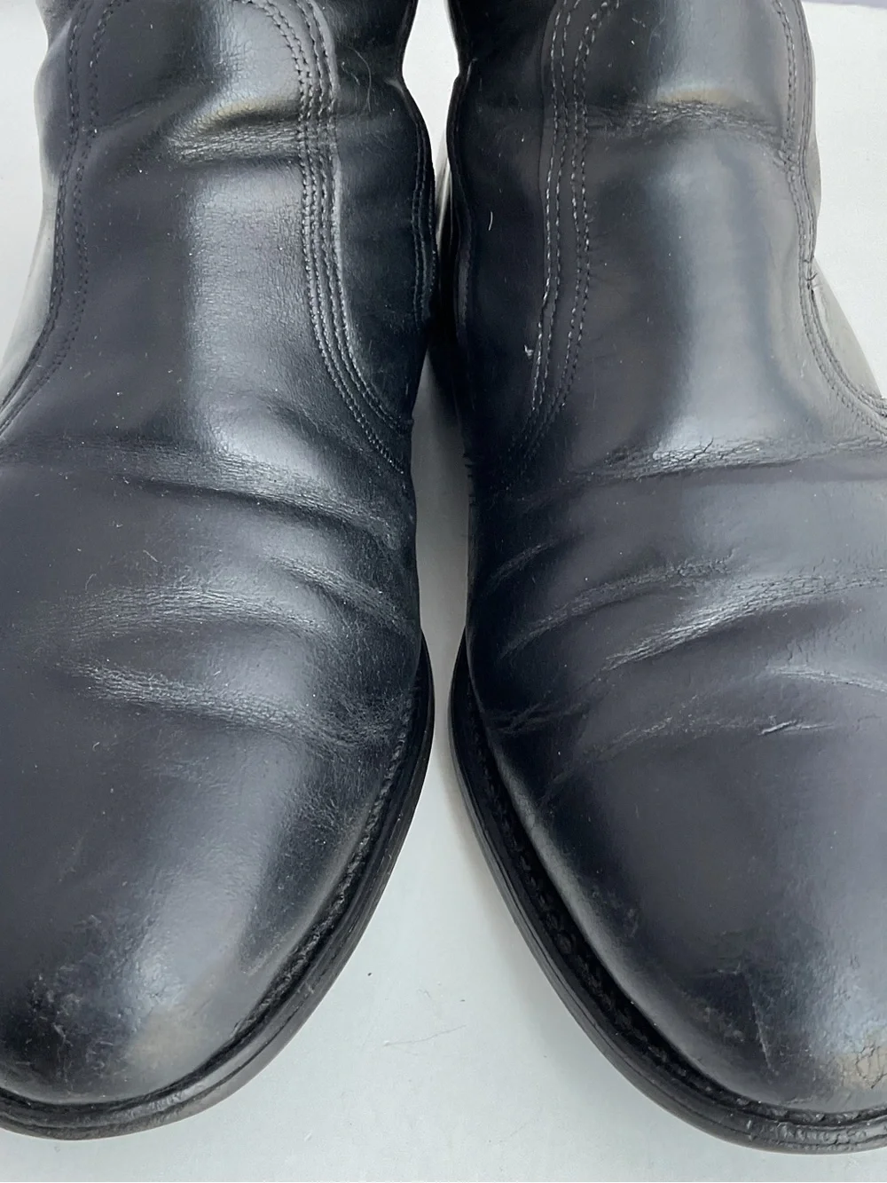 intage Black Leather Side Zip Man Made Boots Men’s Size 10 EEE